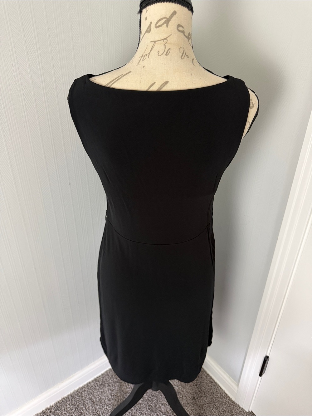 Ann Taylor Petite Black Sleeveless Ruffle Neck Dress Cowl 6P - Picture 5 of 8